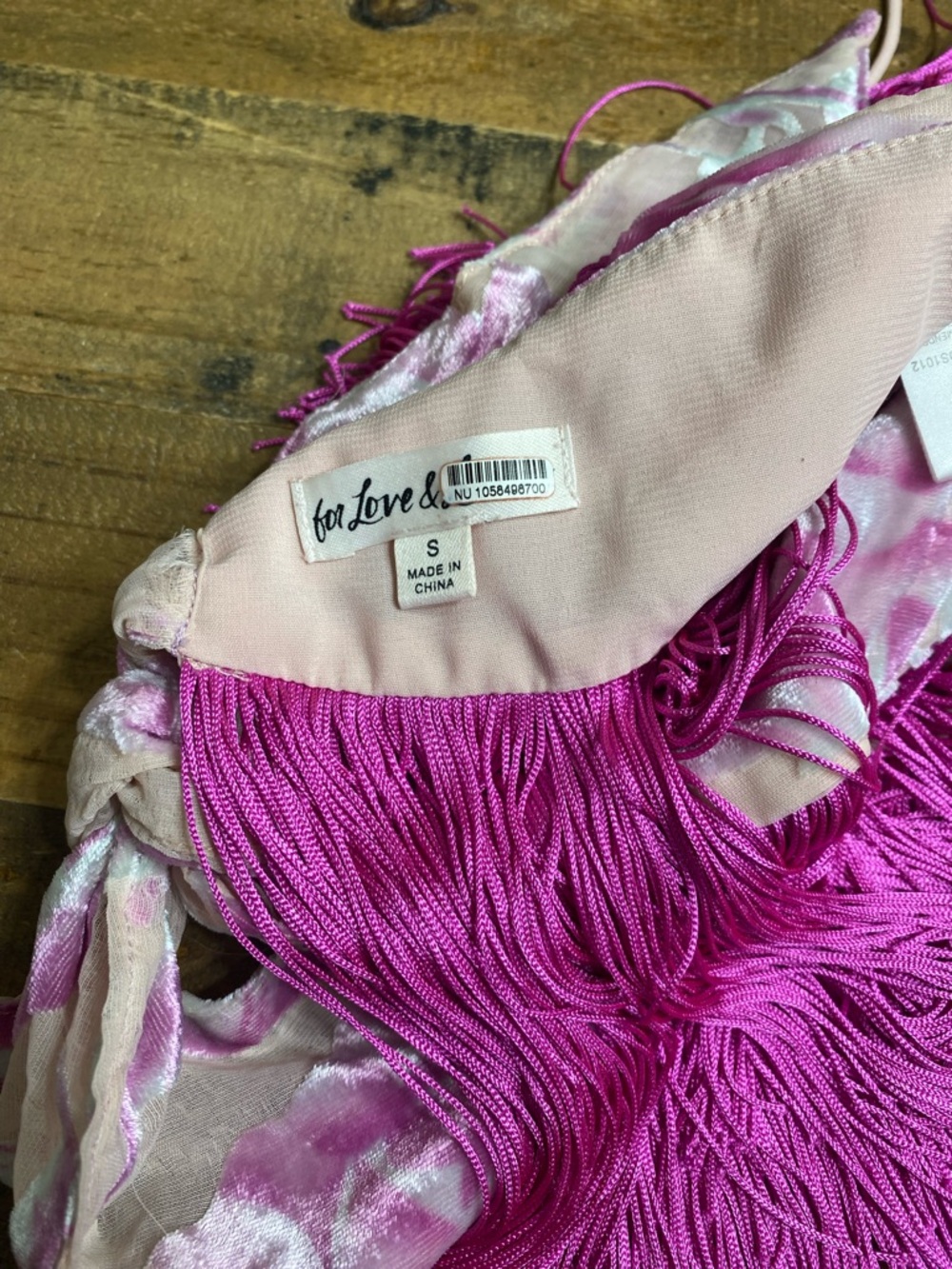 For Love And Lemons Pink Floral Fringe Halter Camisole - Picture 4 of 5